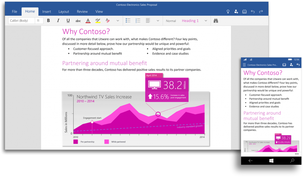 Office Touch: Microsoft zeigt Apps für Windows 10 im Video