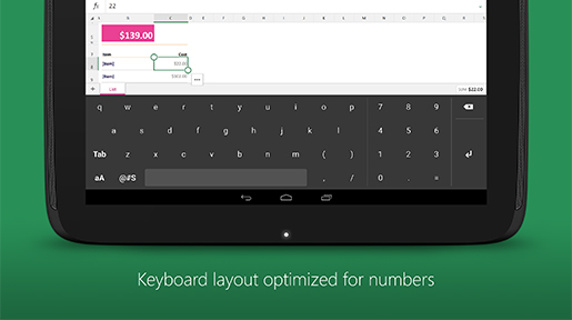 Microsoft bietet spezielles Excel-Keyboard für Android an