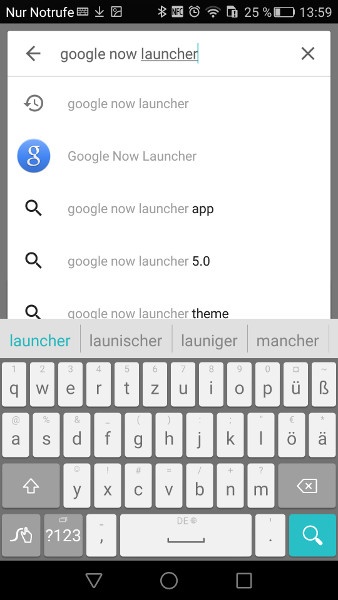 Google Now Launcher suchen