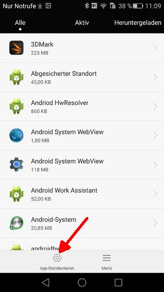 Android Einstellungen App-Standardeinstellungen oeffnen