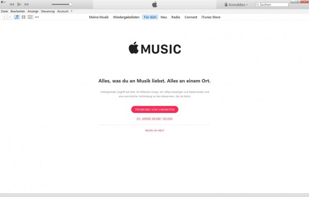 iTunes gibt es mit Apple Music für OS X und Windows