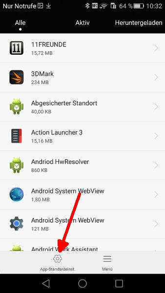 Android Launcher Schritt 3 App-Standardeinstellungen anwaehlen