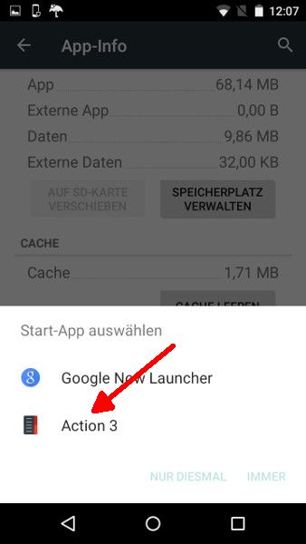 Android Launcher Schritt 6 Neuen Launcher auswaehlen
