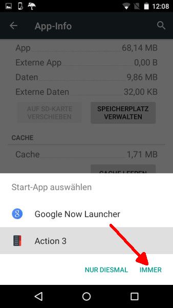 Android Launcher Schritt 7 Launcher dauerhaft anwaehlen