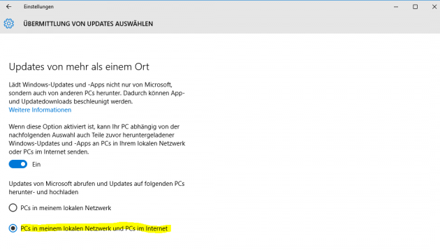 Windows 10 Uebermitteln