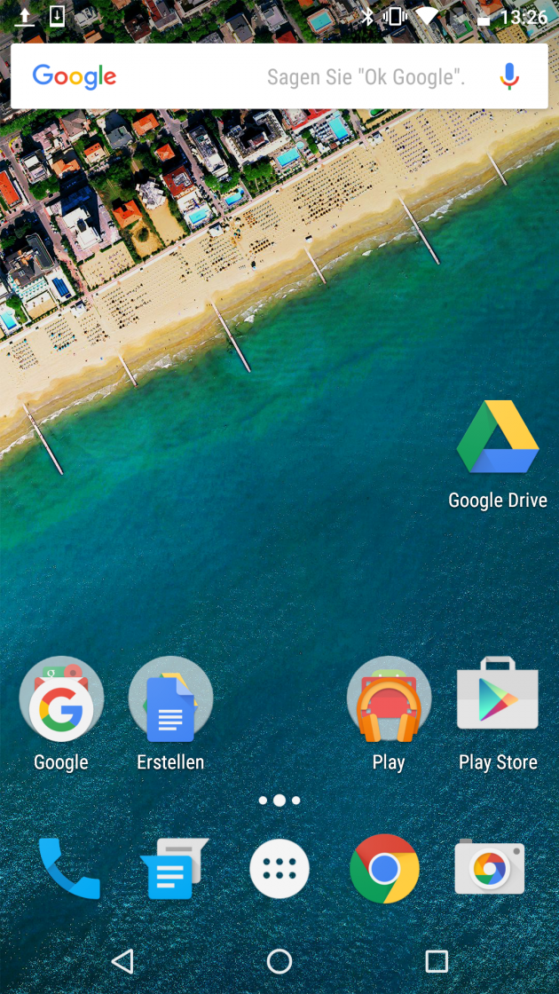 Homescreen unter Android 6 (Nexus 5X)