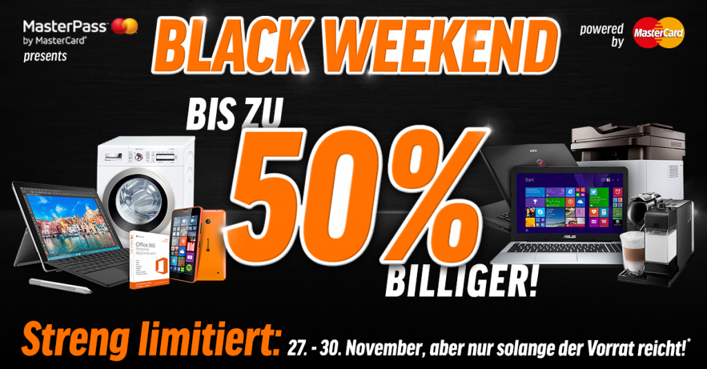 Black Weekend: Bis zu 50% Rabatt auf Notebooks, Tablets, Software uvm.