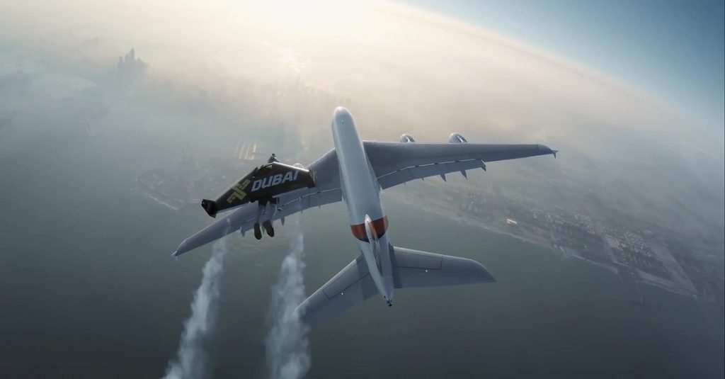 Video: Mit dem Jetpack neben dem Airbus A380