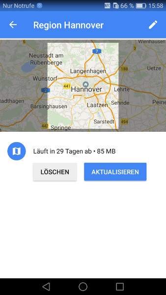 Google Maps offline Schritt 7