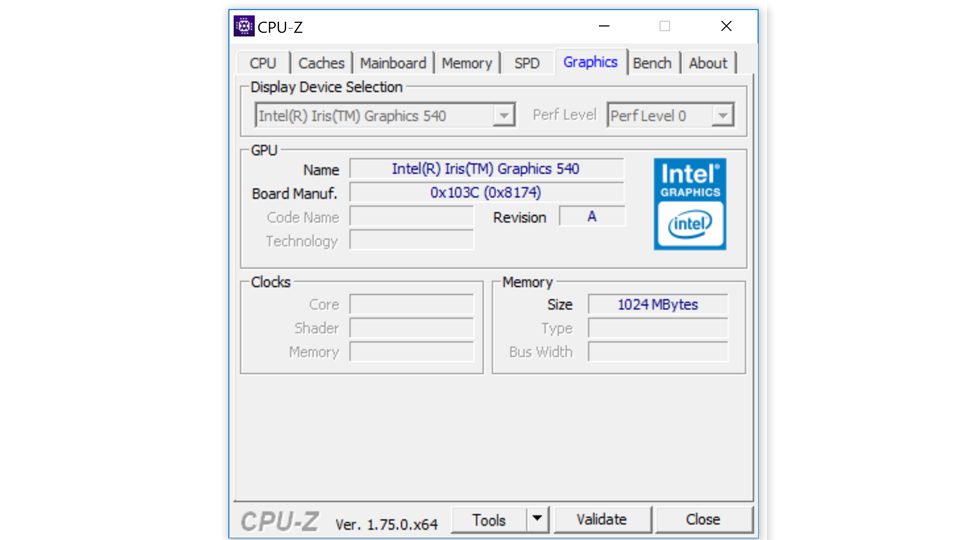 HP Spectre x360 15-ap006ng CPU-Z—Grafik