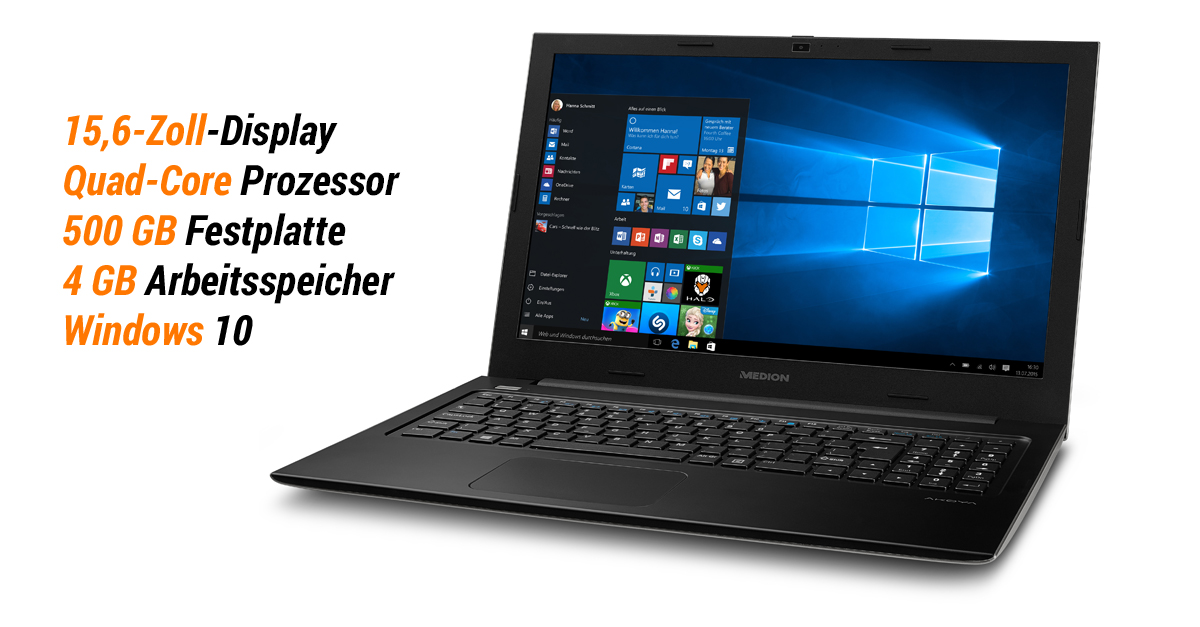 Test: MEDION AKOYA S6219 MD60027 mit 15,6″ FullHD-Display, Quad-Core-CPU und 500GB HDD