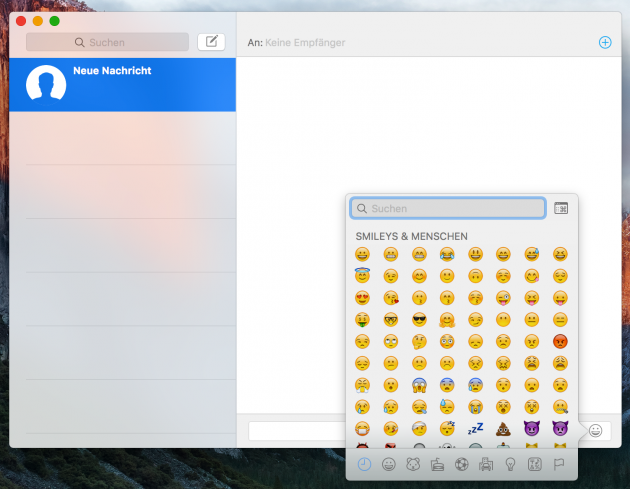 Emojis auf dem Mac Emojis in Nachrichten