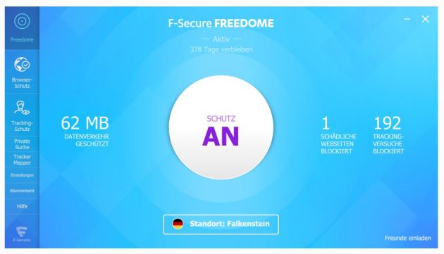 Freedome VPN von F-Secure ermöglicht mit einem Klick das sicherere Surfen im Netz.