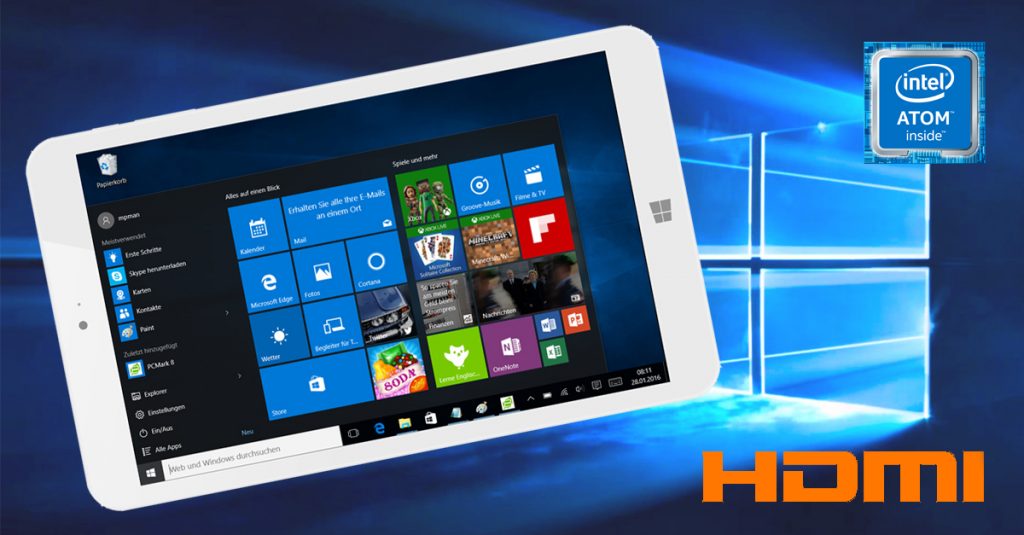Kurztest: MP Man MPW815 – 8-Zoll-Tablet mit Windows 10 und HDMI-OUT
