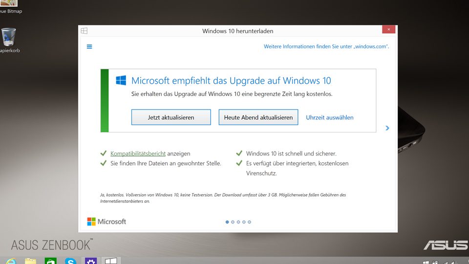 Update für Windows 10 planen oder gleich starten
