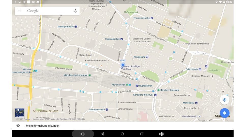 MP100i Anwendungsbeispiel: Googel Maps