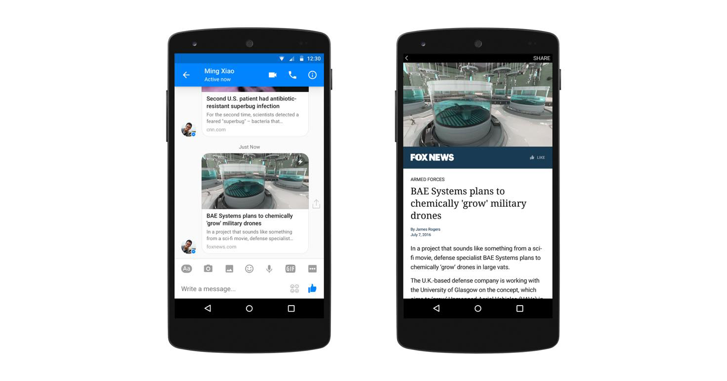 Instant Articles jetzt auch im Messenger verfügbar