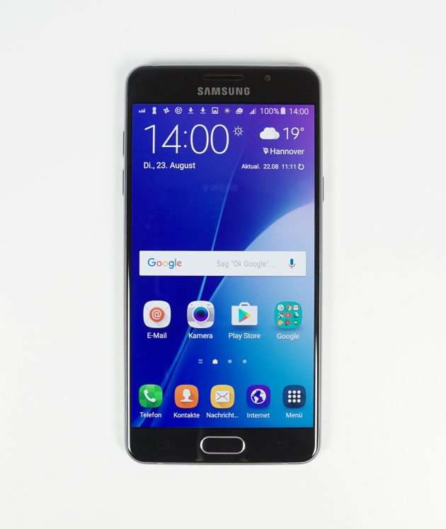 Samsung Galaxy A5 2016 Frontansicht Display ein