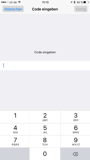 iOS Autokorrektur Code eingeben