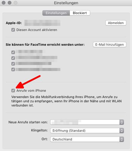 iPhone-Anrufe 05 Anrufe vom iPhone auf Mac deaktivieren