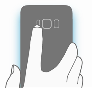 Skizze der Rückseite des Samsung Galaxy S8