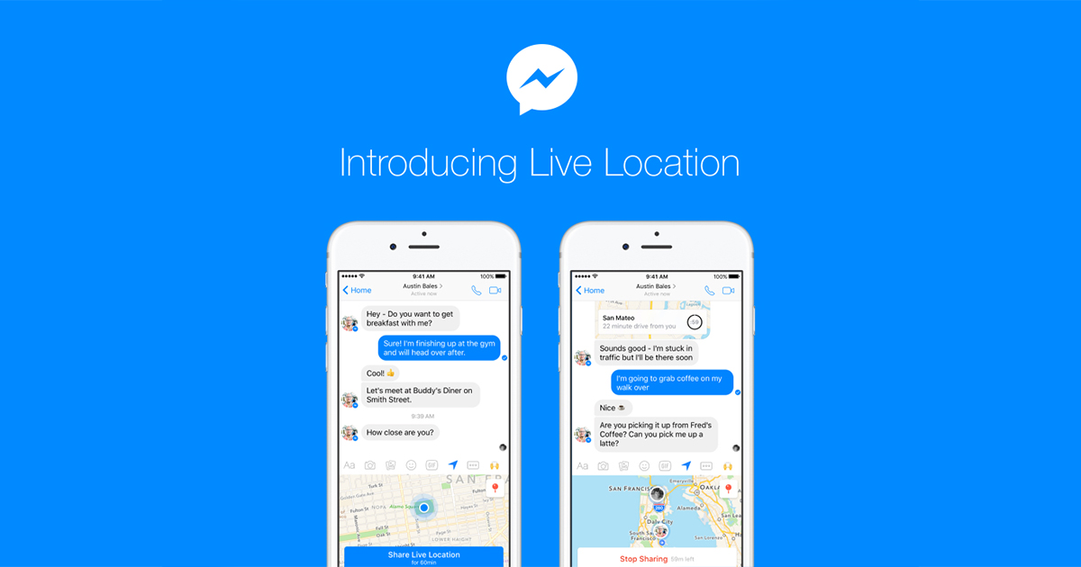 Live Location sharing ab jetzt im Facebook Messenger