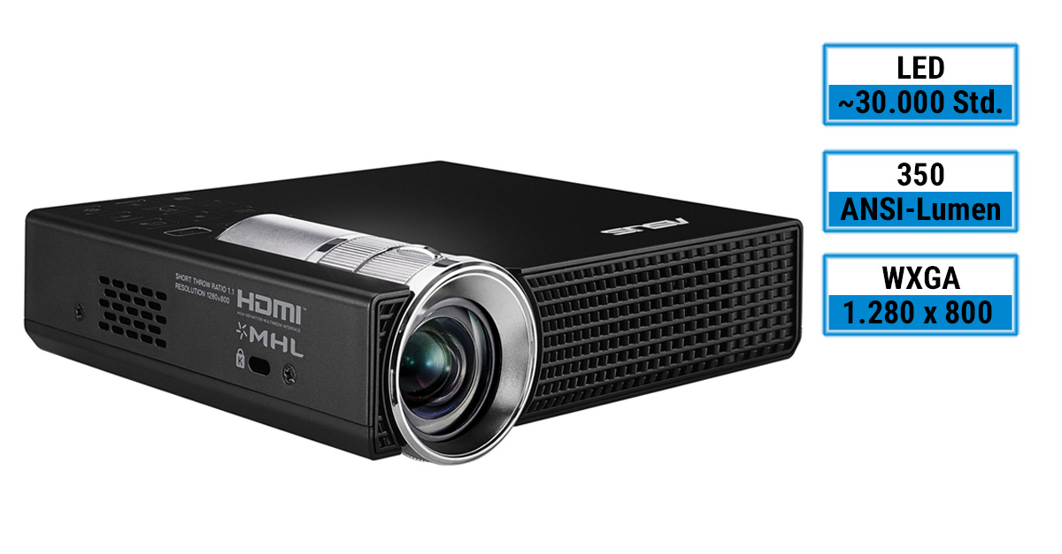Deal des Tages: Asus P2E – Mobiler LED-Beamer mit Kurzdistanzlinse für 349 Euro