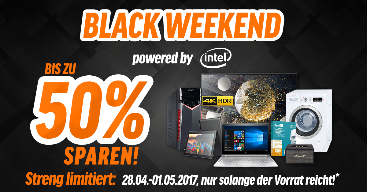 Black Weekend: Bis zu 50% auf ausgewählte Produkte sparen