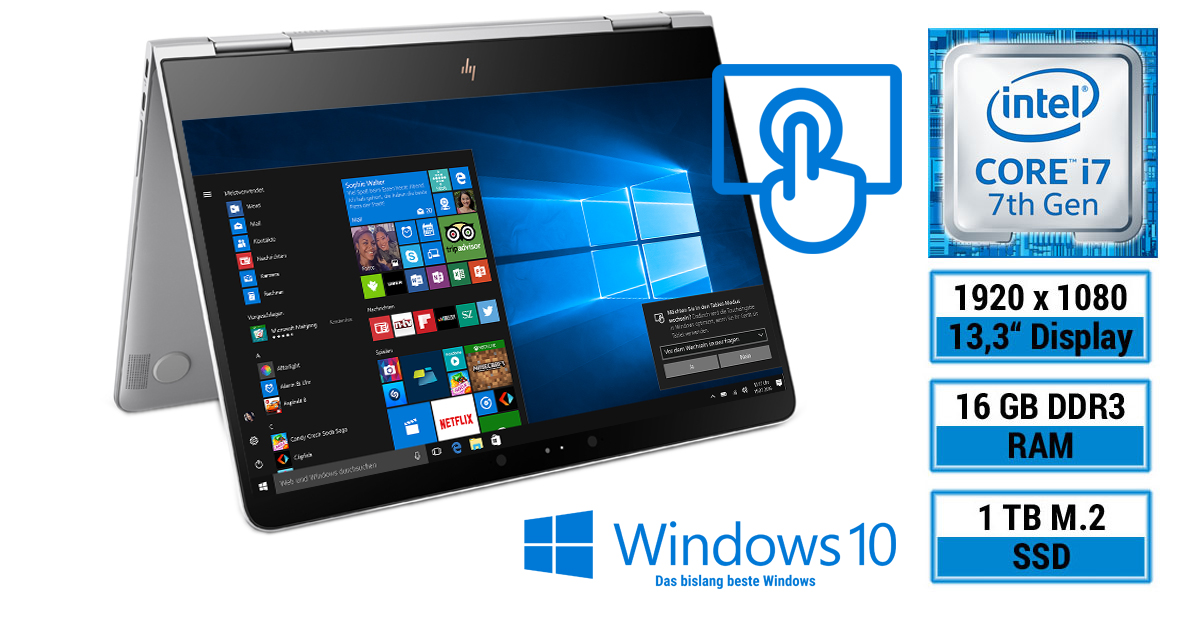 HP Spectre x360 13-ac002ng – Edles Convertible mit schnellem SSD-Modul im Test
