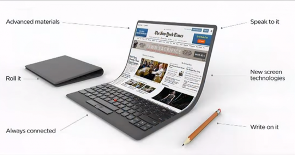 Lenovo-Konzept: Notebooks mit faltbaren Displays