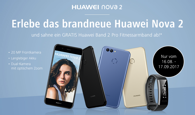 Hol Dir dein Huawei Nova 2 mit gratis Huawei Band 2 Pro Fitnessarmband