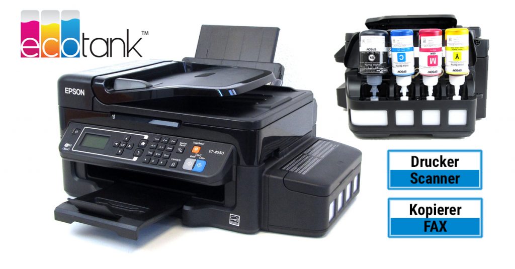 Epson EcoTank ET-4550 – Multifunktionsdrucker mit extra großen Tintentanks