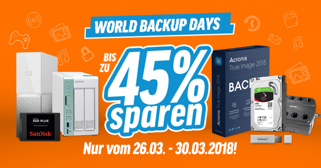 World Backup Days – Datensicherung leicht gemacht – bis zu 45% sparen