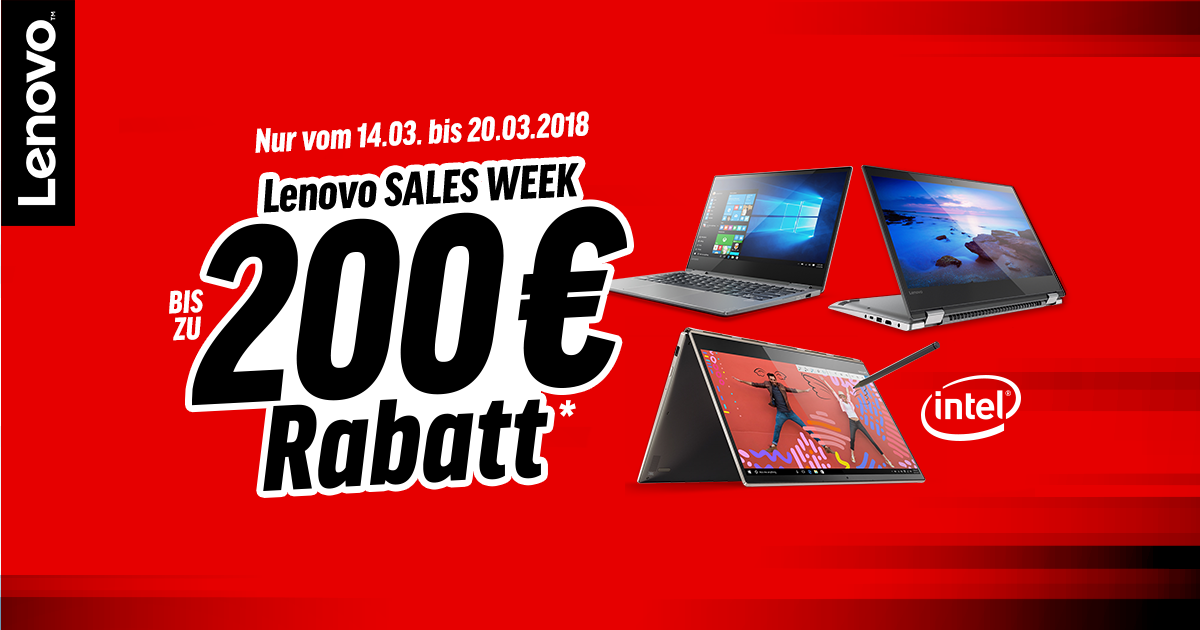 Lenovo Sales Week – bis zu 200 Euro sparen auf ausgewählte Produkte
