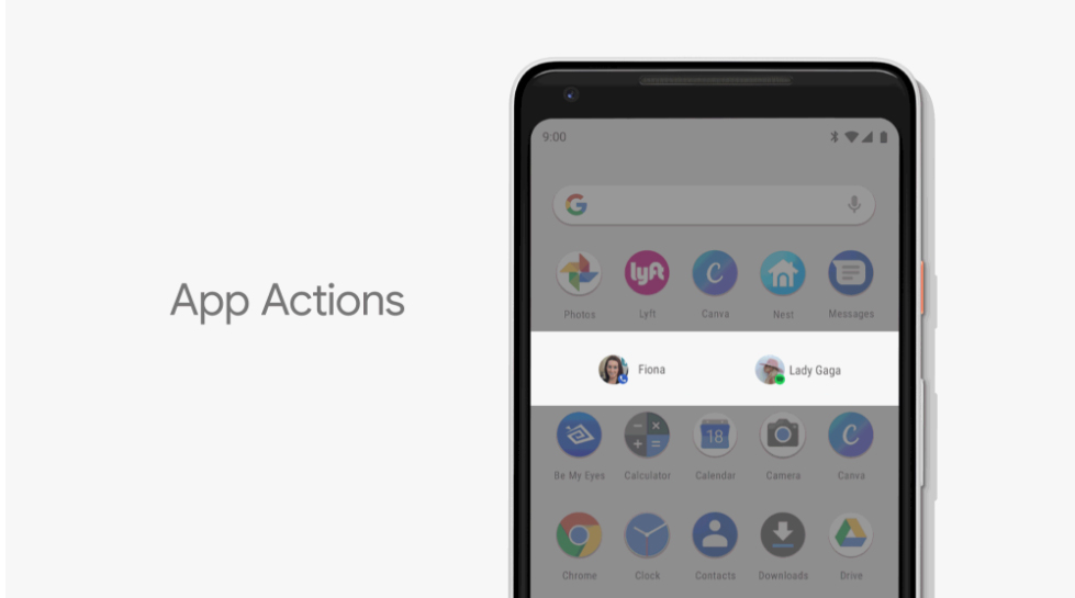 android p app actions