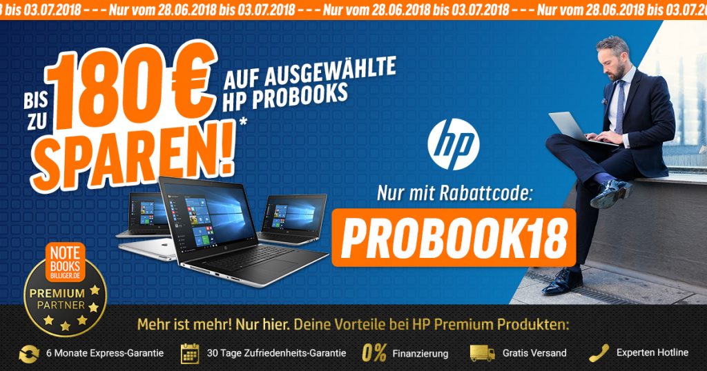 HP ProBook Aktion – Bis zu 180 € auf ausgewählte HP Pro Books sparen