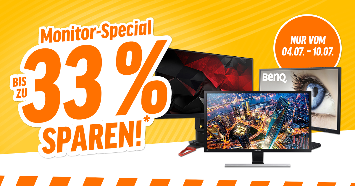 Monitor Aktion – bis zu 33% auf ausgewählte Monitore sparen