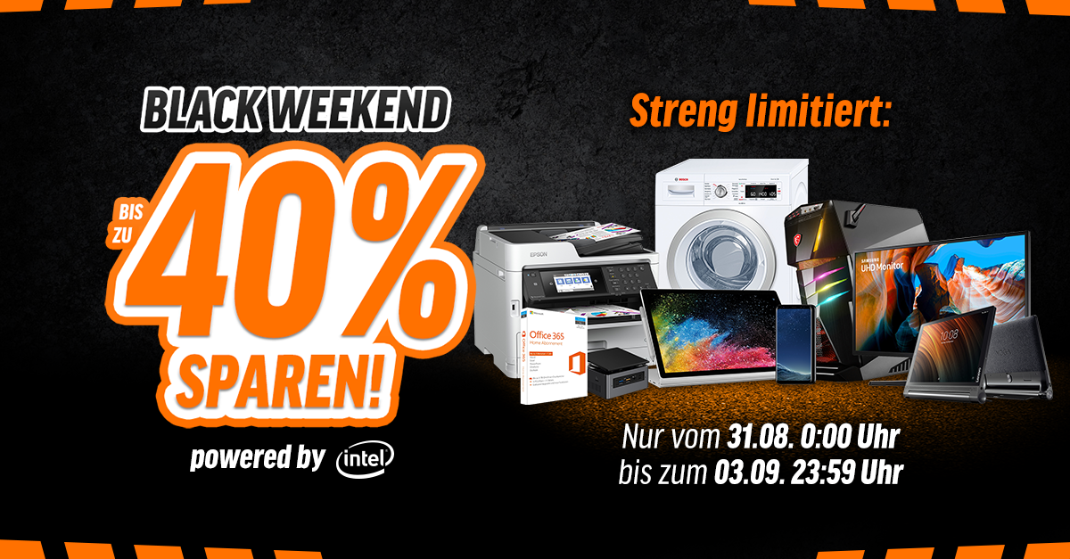 Black Weekend – bis zu 40% auf ausgewählte Artikel sparen