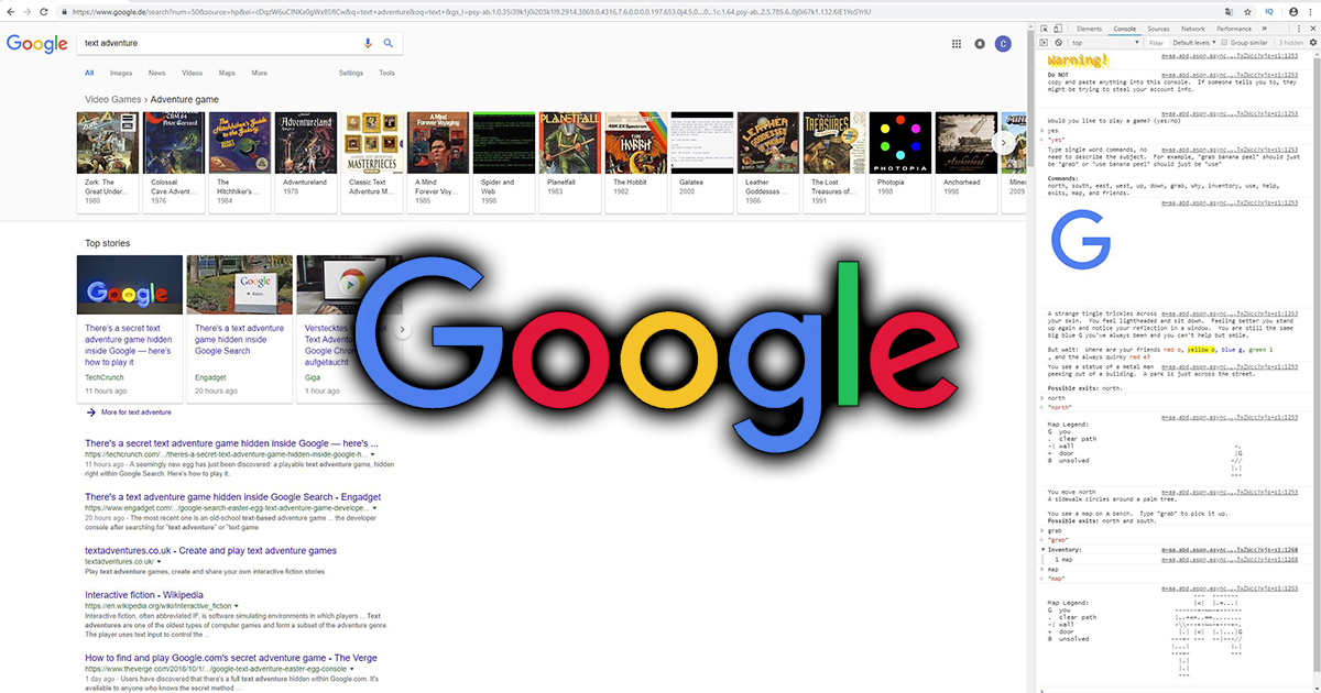 Easter Egg in Google Chrome: Retro Text-Adventure im Browser spielbar