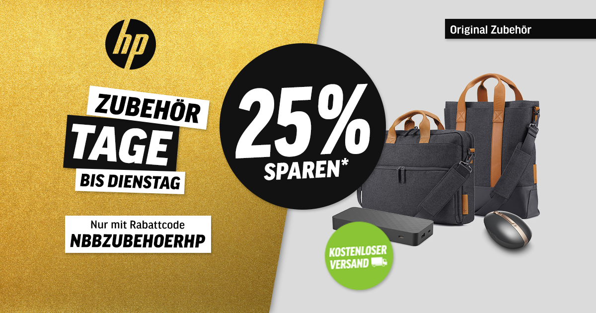 HP Zubehör Tage – 25% auf ausgewähltes original Zubehör von HP sparen