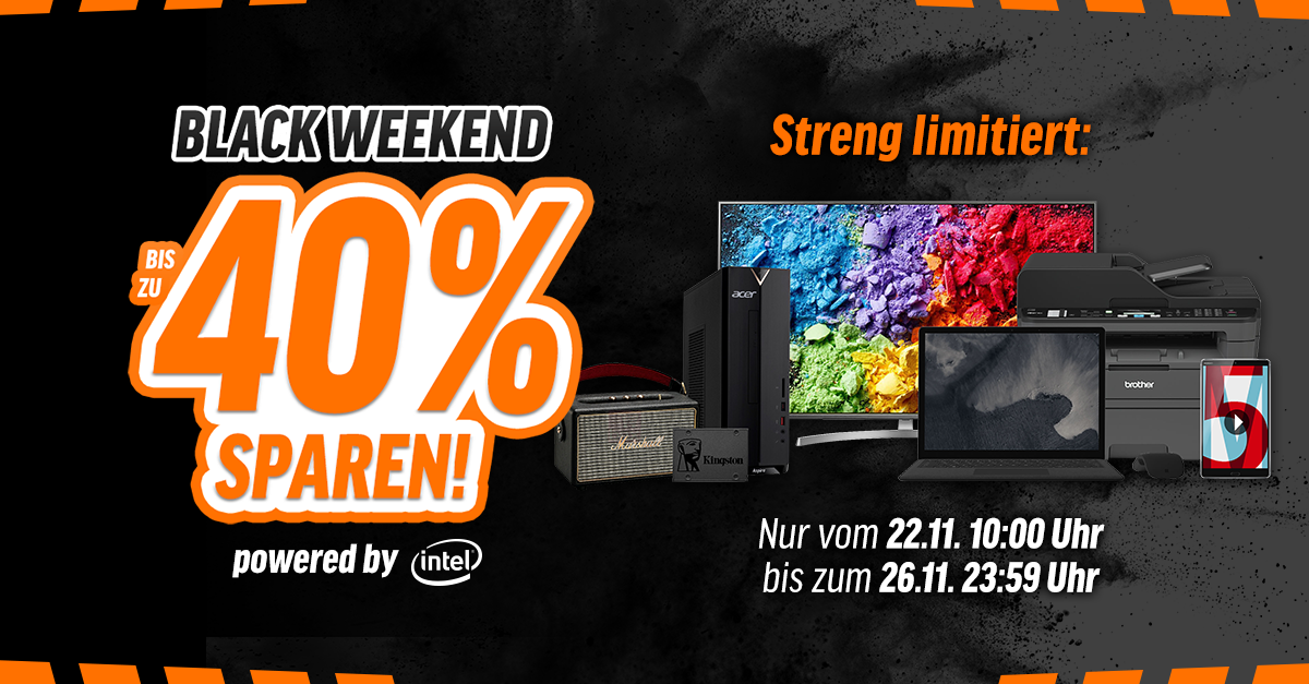 Black Weekend – Ab heute könnt ihr bis zu 40% auf viele Produkte sparen