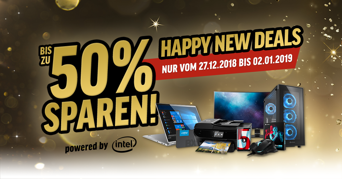 Happy New Deals: Bis zu 50% auf ausgewählte Produkte sparen