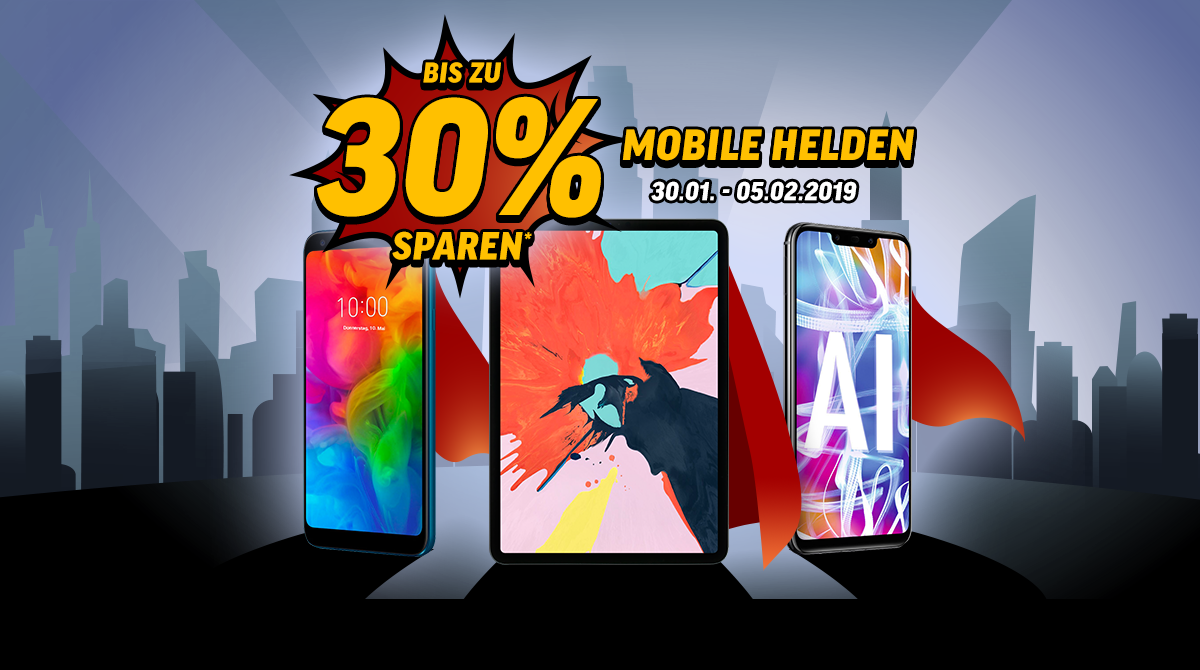 Mobile Helden – spare bis zu 30 % auf ausgesuchte Smartphones und Tablets