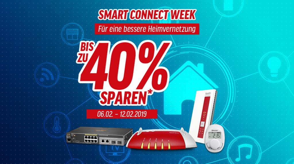 Smart Connect Week –  Spare bis zu 40% auf ausgesuchte Netzwerk-, Smart Home-Artikel und IP-Kameras
