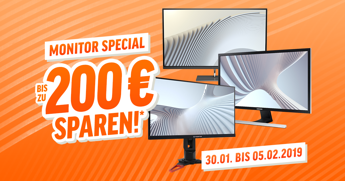 Monitor Special – spare bis zu 200€ auf ausgesuchte Monitore
