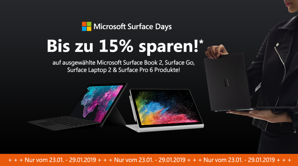 Microsoft Surface Days – bis zu 15% auf ausgewählte Surface Geräte von Microsoft sparen