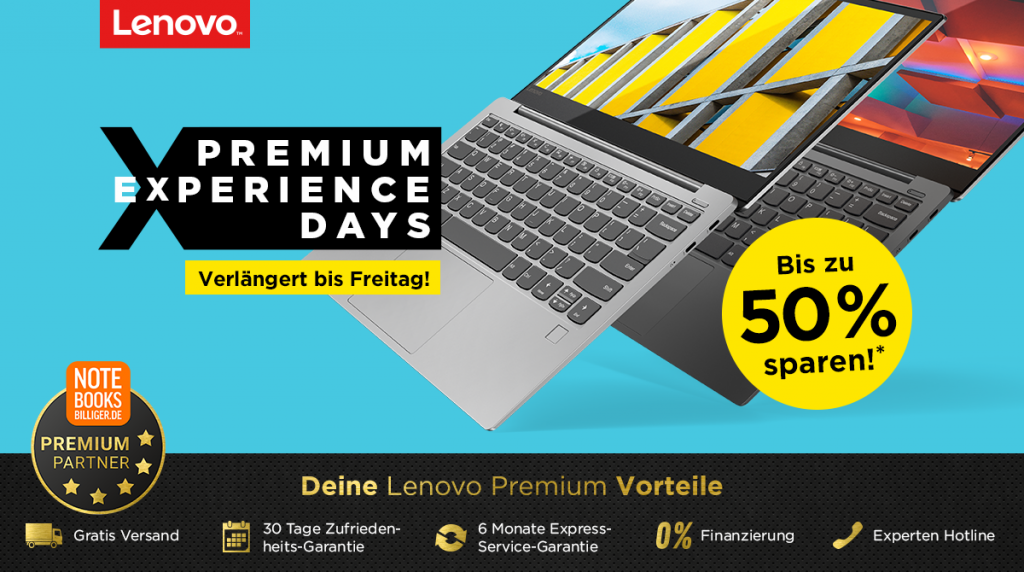 Lenovo Premium Experience Days – bis zu 50% auf ausgesuchte Notebooks, Tablets, PCs & Zubehör sparen