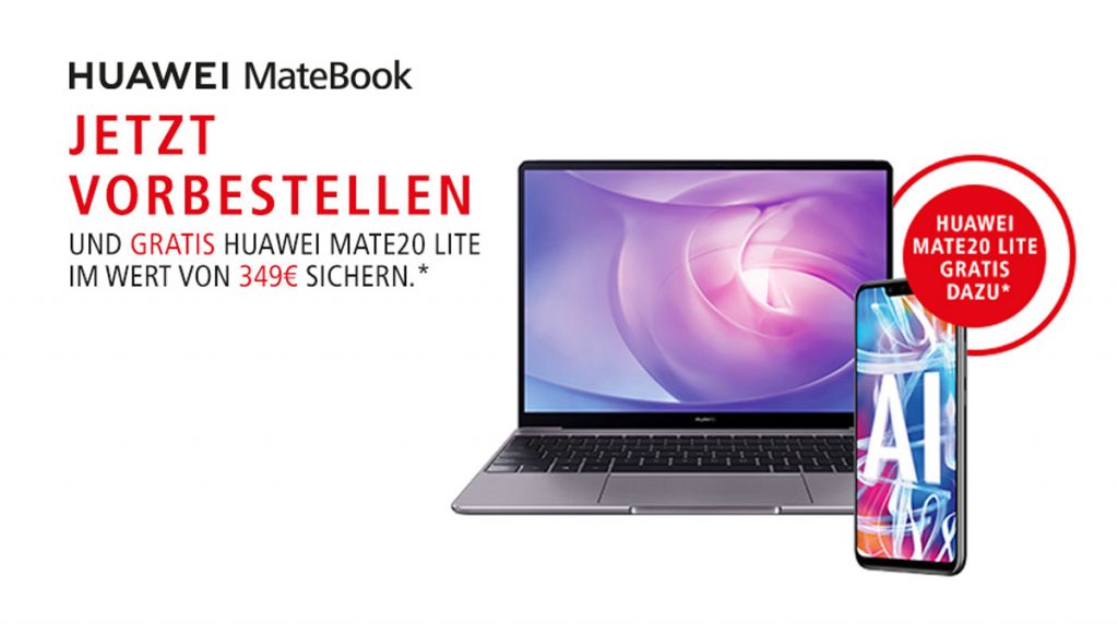 Huawei MateBook 13 jetzt vorbestellen und gratis ein Huawei Mate 20 Lite sichern