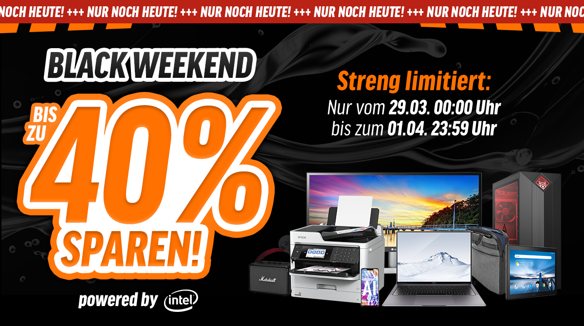 Black Weekend – Bis zu 40% auf ausgewählte Produkte sparen