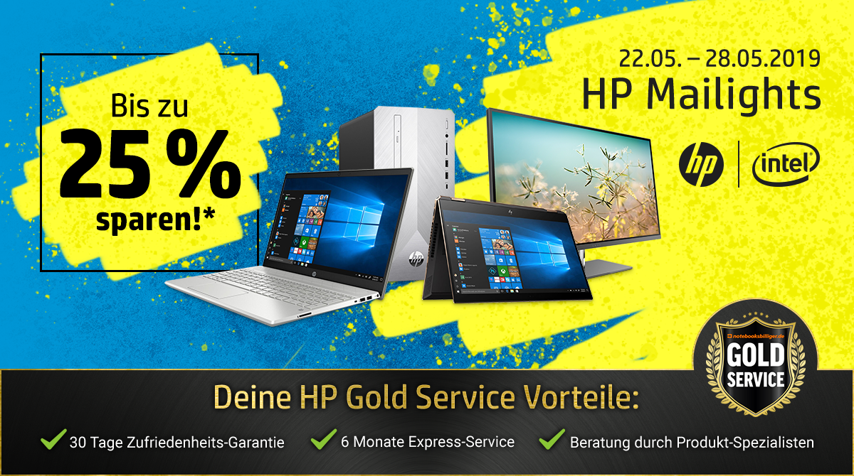 HP Mailights: Spare bis zu 25% auf ausgewählte Notebooks, PCs, Monitore, Drucker und Zubehör